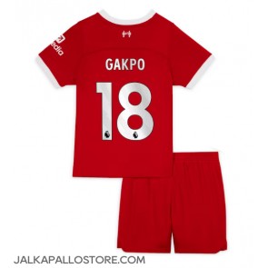 Liverpool Cody Gakpo #18 Kotipaita Lapsille 2023-24 Lyhythihainen (+ shortsit)
